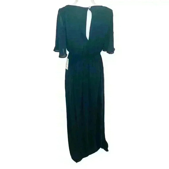 Show Me Your MuMu Dress Green Evergreen M Short Sleeve Maxi Wedding Party Event - Picture 6 of 10